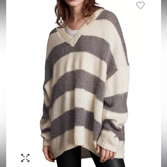 AllSaints Lou Metallic Striped Sweater (size M) - Picture 2 of 13